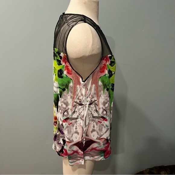 Prabal Gurung for Target Mesh Top Neon Graphic Sleeveless Top Size Large - Picture 9 of 10
